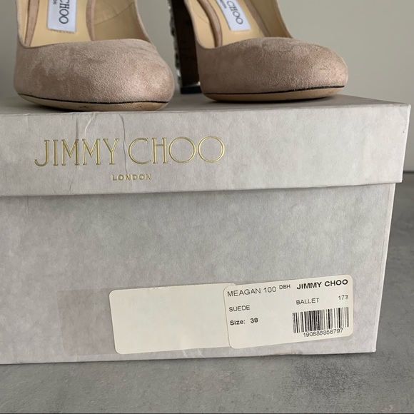 Jimmy Choo Meagan100 Pink Suede Ballet Shoe - Picture 9 of 16